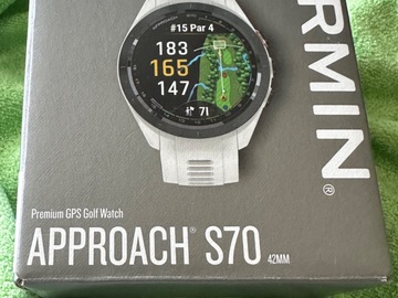 sicher online kaufen und verkaufen: Garmin Premium GPS Golfwatch S70, weiss, 42mm